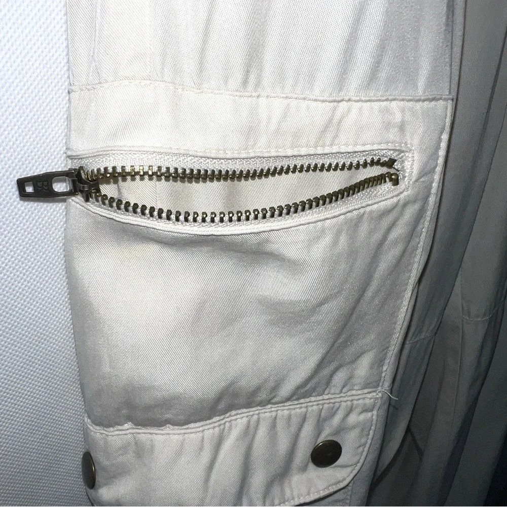 Banana Republic cargo pants Ivory Elastic drawstring‎ waist, size Small